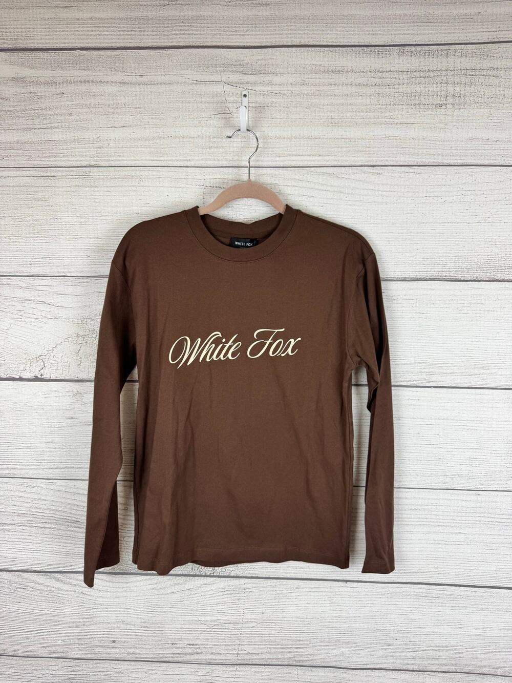 White Fox Women's Brown What The Heart Wants Long Sleeve Tee Size XXS/XS